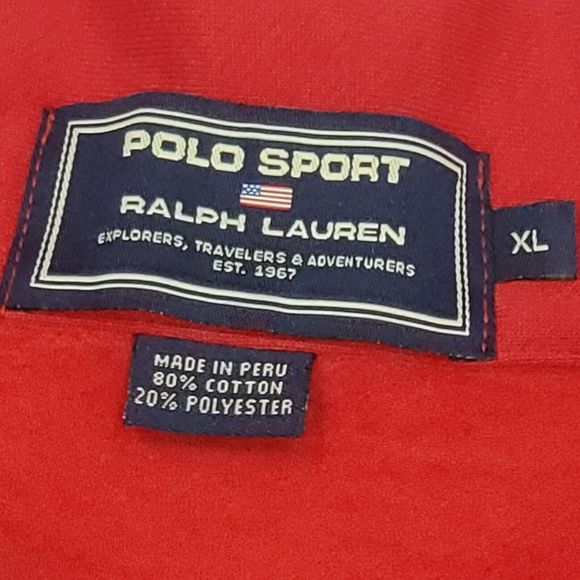 Polo Sport Ralph Lauren Men's 1/4 Zip Mock Turtleneck Fleece Sweatshirt Red XL - Picture 3 of 16